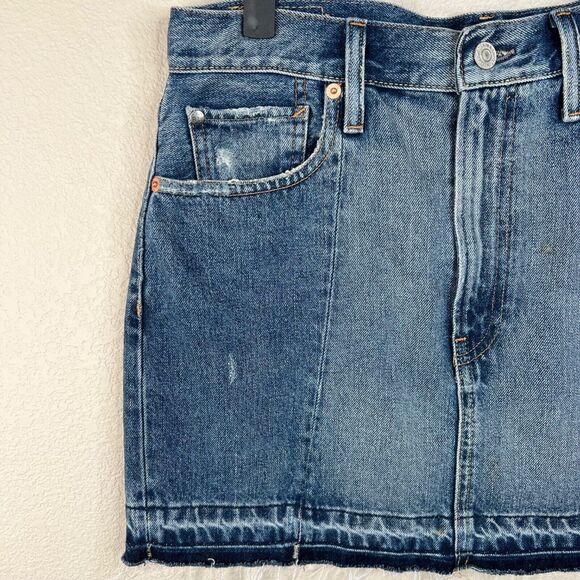 Denim & Supply Ralph Lauren Womens Denim Mini Skirt Size 28 Frayed Hem - Picture 4 of 12